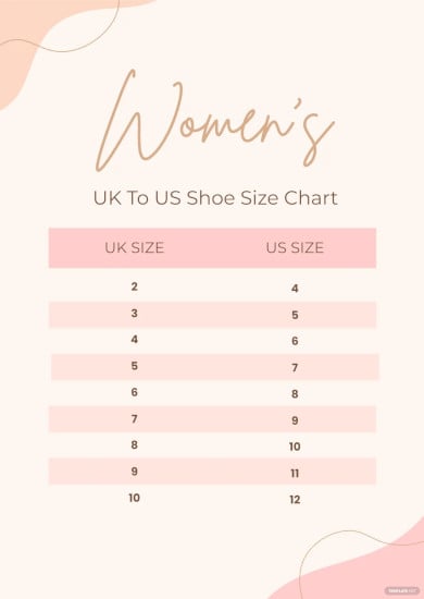 Printable Shoe Size Chart - 21+ PDF Documents Download