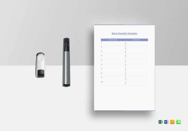 blank checklist template mockup