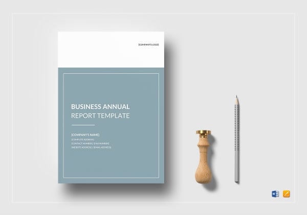 business annual report template mockup