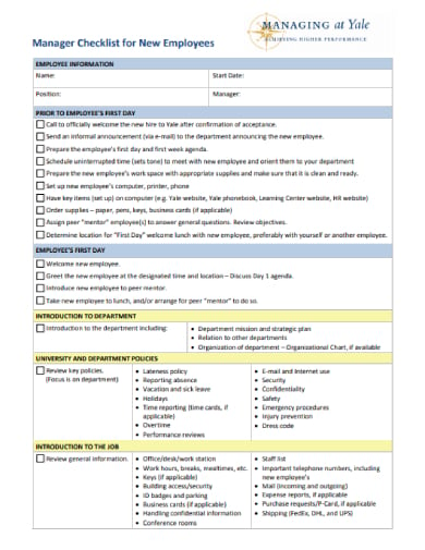 10+ New Hire First Day Checklist Templates in Word | Pages | Google ...