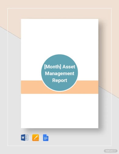 asset management monthly report templates