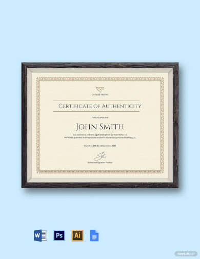 26+ Certificate of Authenticity Templates in AI | InDesign | MS Word ...