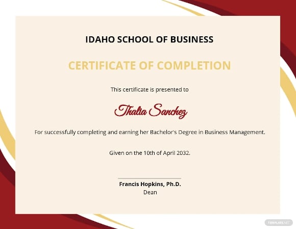 business management diploma certificate template
