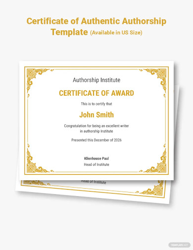 26+ Certificate of Authenticity Templates in AI | InDesign | MS Word ...