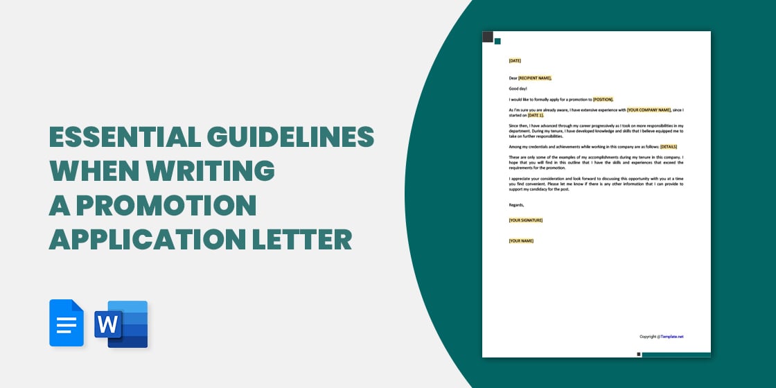 essential guidelines when writing a promotion application letter