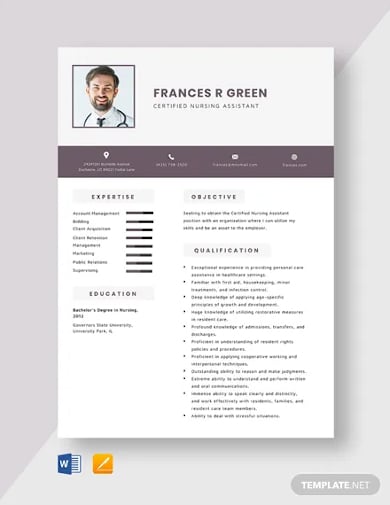 experienced nursing assistant resume template