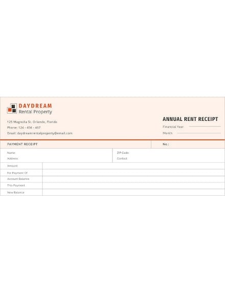 free annual rent receipt template