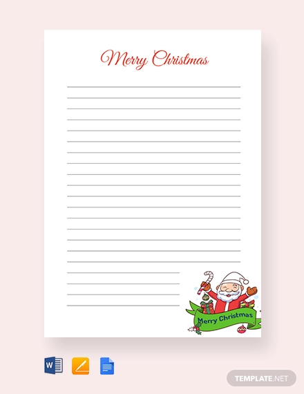 free christmas design writing paper template