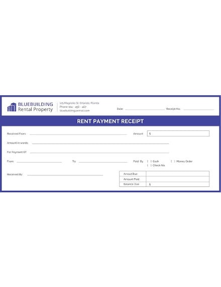 free rent payment receipt template