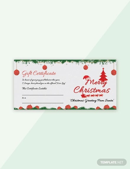 free snowflake christmas gift certificate template
