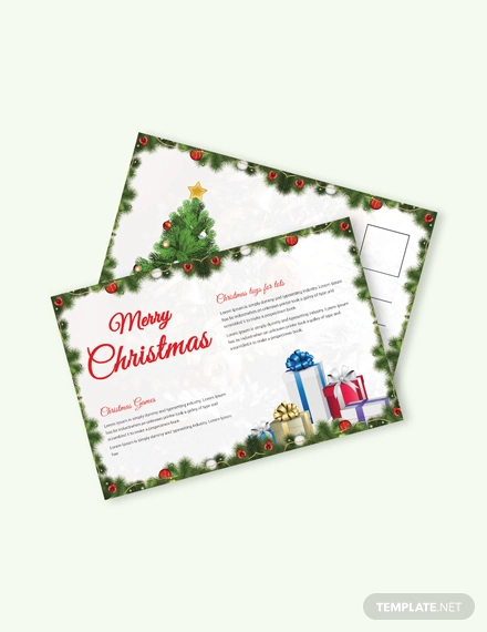 free snowflake christmas postcard template
