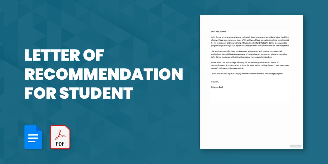 letter of recommendation for student – pdf doc