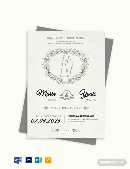 27 Modern Wedding Invitation Templates, Wedding Invitation Landscape Templates Wording