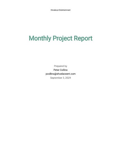 monthly project report template