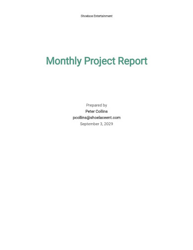 monthly project report template