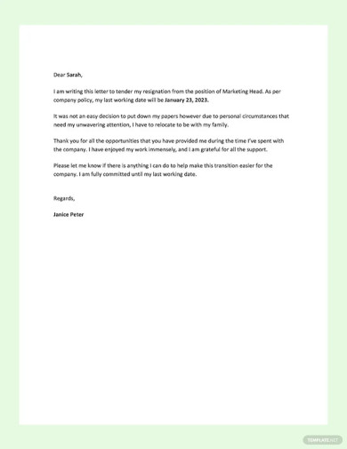 47+ Resignation Letter Templates - Free Word, Excel, PDF, iPages