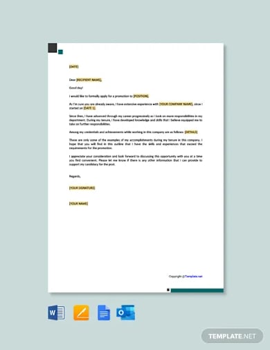 10+ Promotion Application Letter Samples, Examples Formats Download