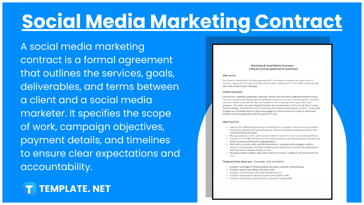 social media marketing contract