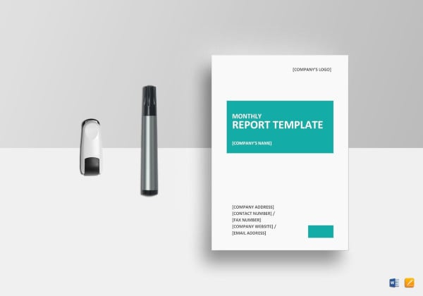 standard monthly report template