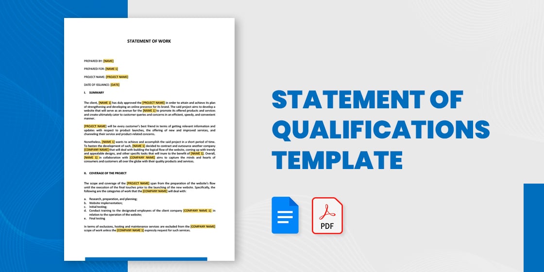 personal statement of qualifications sample