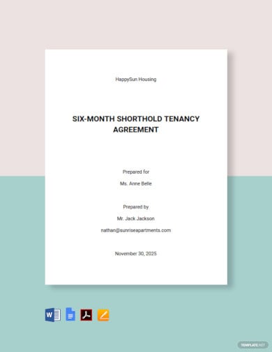 month shorthold tenancy agreement template