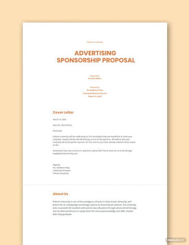 Sponsorship Proposal Template - Free 39+ Word, Excel, PDF Format Download