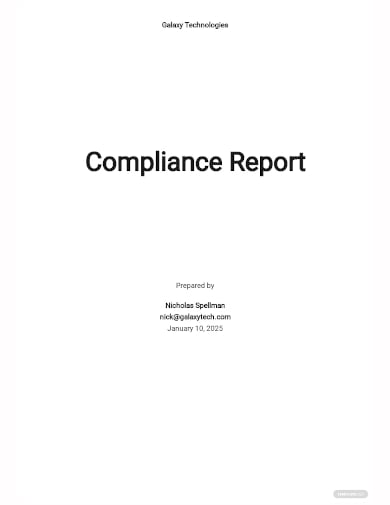 annual compliance report template