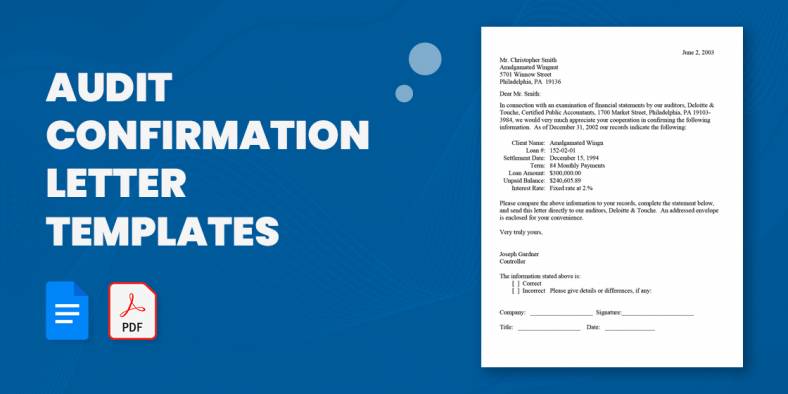 15+ Audit Confirmation Letter Templates in MS Word | PDF