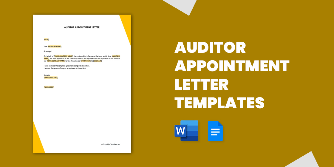 Auditor Appointment Letter Templates - 11+ Word, PDF Format Download