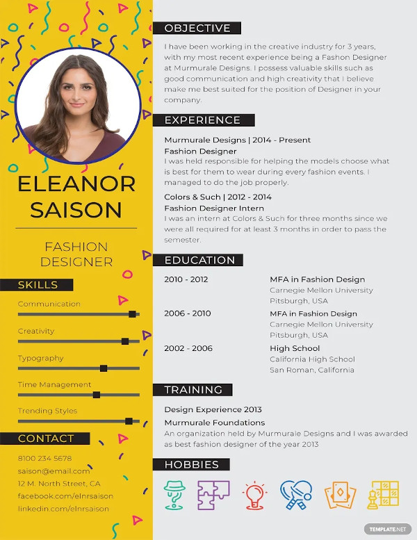 18+ Fashion Designer Resume Templates - DOC, PDF