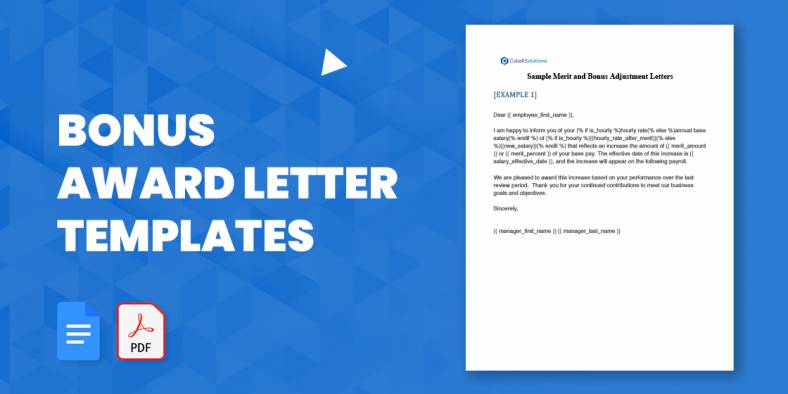 6+ Bonus Award Letter Templates in PDF