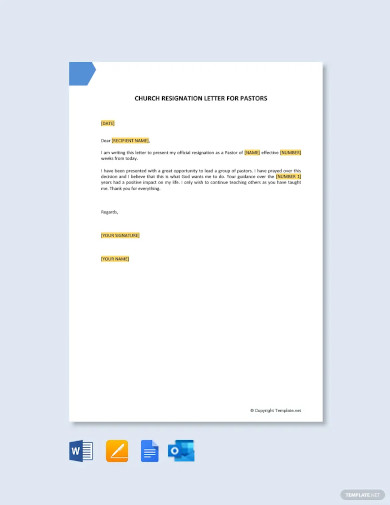 15+ Church Resignation Letter Template - Free Sample, Example, Format ...