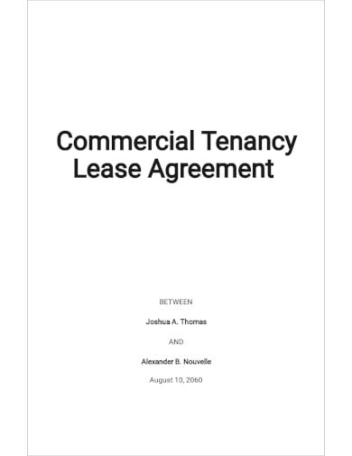 commercial tenancy lease agreement template