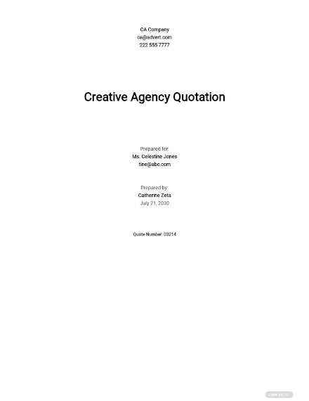 creative agency quotation template