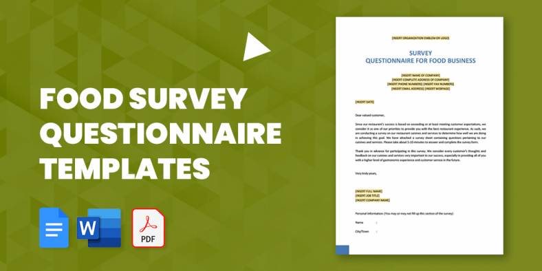 10+ Food Survey Questionnaire Templates in PDF | MS Word | Pages | Google Docs