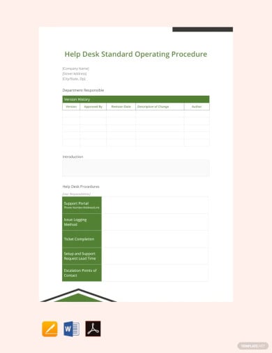 help desk standard operating procedure template