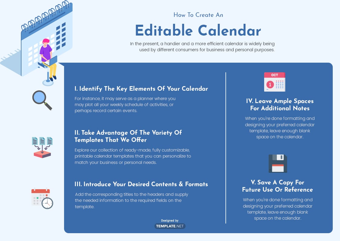 editable calendar template