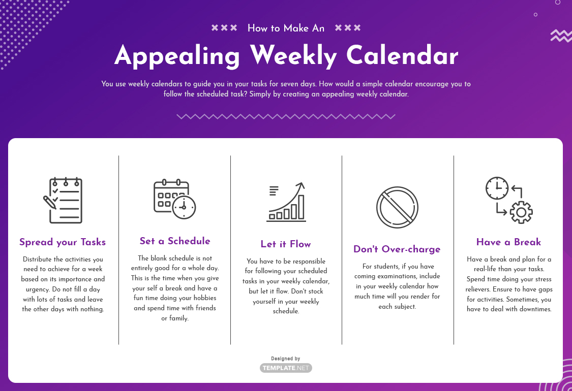 weekly calendar template