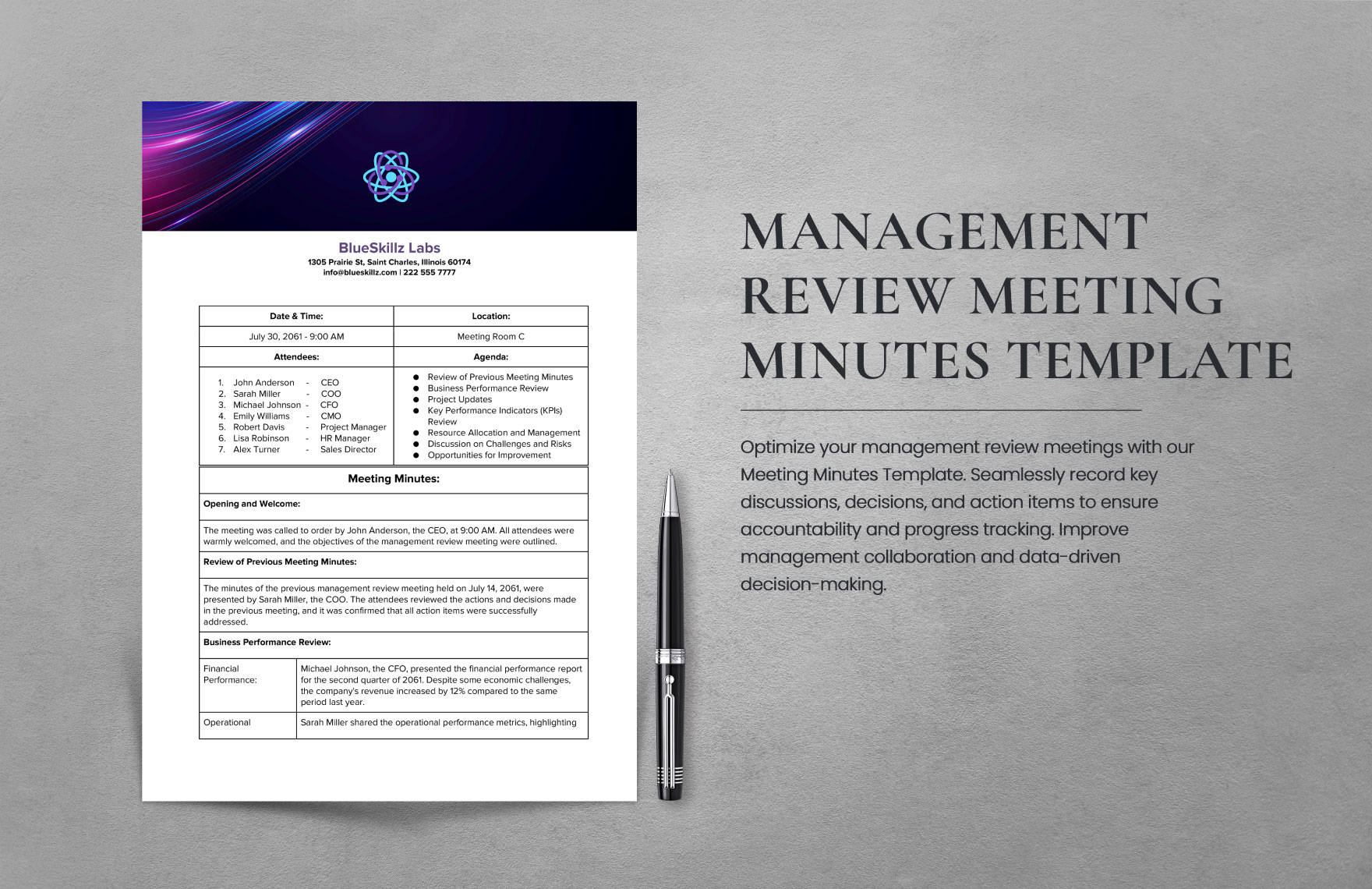 management review meting minutes