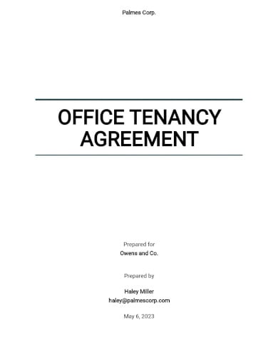 office tenancy agreement template