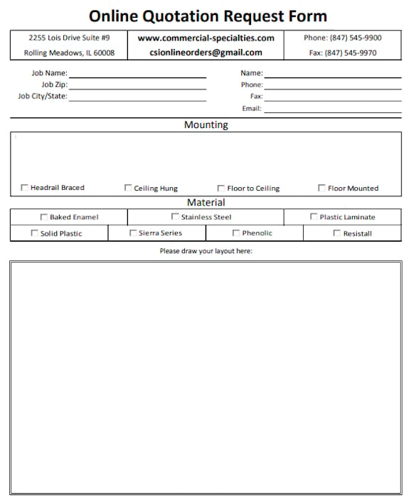 online quotation request form