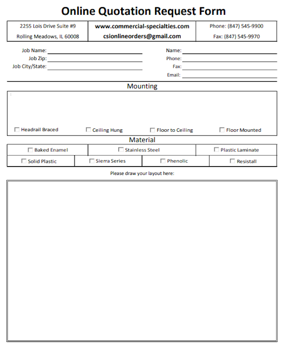 online quotation request form