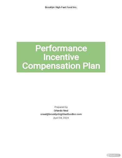 performance incentive compensation plan template