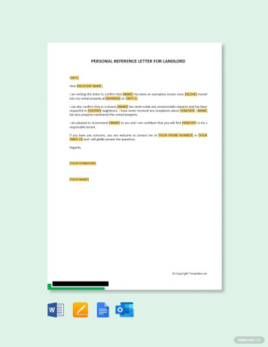 personal reference letter for landlord