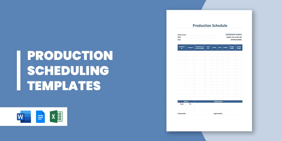 production schedule excel template