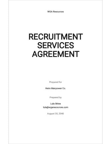 recruitment services agreement template