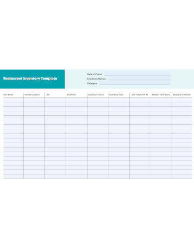 19+ Restaurant Inventory Templates – Sample, Example, Format Download