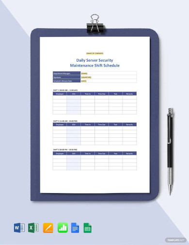 routine maintenance schedule template