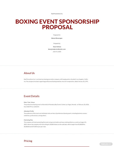 Sponsorship Proposal Template - Free 39+ Word, Excel, PDF Format Download