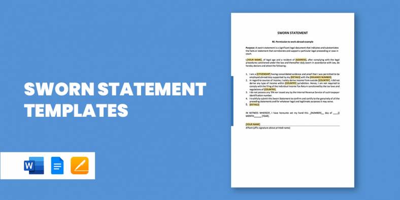 22+ Sworn Statement Templates in Google Docs | Word | Pages | PDF